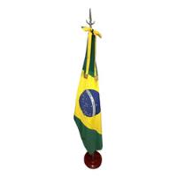 Bandera De Brasil Premium Para Ceremonial Con Asta Y Base segunda mano  Argentina