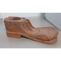 Cenicero Madera Tallado Forma Zapato Antiguo Abotinado, usado segunda mano  Argentina
