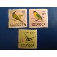 Estampillas Antiguas De Ecuador Pájaros Ecuatorianos X 3 segunda mano  Argentina