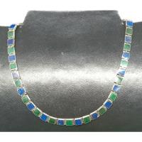 Collar Gargantilla Con Lapis Lazuli Y Malaquita , Plata 970 segunda mano  Argentina