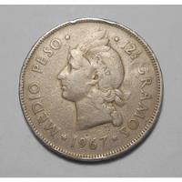 República Dominicana Escasa Moneda Medio Peso 1967 - Km#21a segunda mano  Argentina