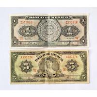 Billete De 1 Y 5 Pesos Mexicanos  segunda mano  Argentina