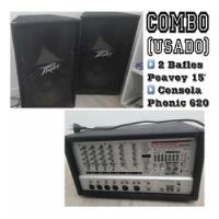 Bafles Peavey 15 + Consola Phonic 620 segunda mano  Argentina