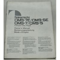 Manual Usuario Compactera Nakamichi Oms-5 Oms-7 Cd Player segunda mano  Argentina