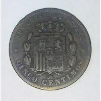 Moneda De España 5 Centimos 1877 Alfonso Xii Vf segunda mano  Argentina