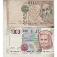 2 Antiguos Billete De Italia - 1000 Liras  - Años 80 / 90, usado segunda mano  Argentina