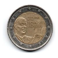 Francia Moneda 2 Euro Año 2010 Conmemorativa Degaulle Discur segunda mano  Argentina