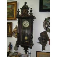 Antiguo Reloj De Pared Con Pendulo Caja Madera Roble Llave, usado segunda mano  Argentina