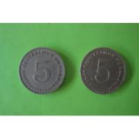 Moneda 5 Centesimos De Balboa Año 1966 Y 1962 Panama, usado segunda mano  Argentina