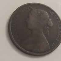 Moneda De Medio Penny De Bronce De 1862 Inglaterra Liquido, usado segunda mano  Argentina