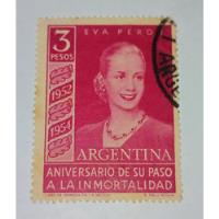 Estampilla Argentina Eva Peron 3 Pesos 1954 Usada segunda mano  Argentina