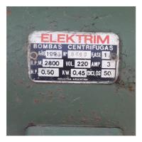 Bomba Centifuga Elektrim 0,50hp Monofasica Funciona Ok segunda mano  Argentina