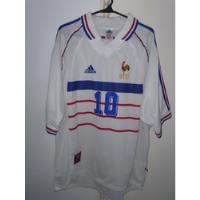 Camiseta Seleccion Francia Blanca 1998 #10 Zidane Talle Xl segunda mano  Argentina