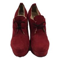 Zapatos Tipo Zuecos Altos Rojos De Gamuza Talle 38 Oferta segunda mano  Argentina