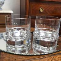 Dos Vasos De Whisky Cristal Liso Gran Base Facetada Leer segunda mano  Argentina