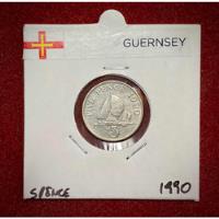 Moneda 5 Peniques Guernsey 1990 Km 42.1 Elizabeth 2 segunda mano  Argentina