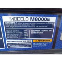 Generador Eléctrico Motomel M8000e 6000w - Excelente Estado segunda mano  Argentina