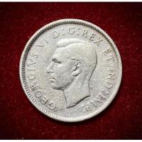 Moneda 25 Centavos Canadá 1944 Plata 0.800 Jorge 6 segunda mano  Argentina