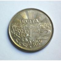 Moneda Argentina 2 Pesos Año 2002 Evita Aniversario, usado segunda mano  Argentina