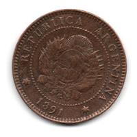 Moneda Argentina 1 Centavo Patacon Año 1891 Cj#46 Escaso segunda mano  Argentina