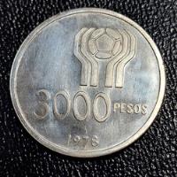 Argentina 3000 Pesos, 1978 Fifa 1978 Plata 900 Km#80 - 548 segunda mano  Argentina
