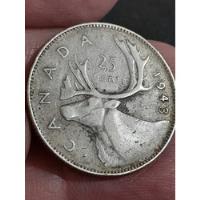Moneda Canada  25 Centavos  1943 Km#35 Ref 409 Libro3 segunda mano  Argentina