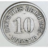 Moneda 10 Pfennig 1905 Deutsches Reich Alemania Germany  segunda mano  Argentina