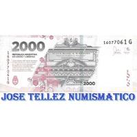 Billete Capicua 2000 Pesos Serie G Nº 160 77 061 Unc Palermo segunda mano  Argentina