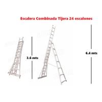 Escalera Aluminio Tijera C/apoyo 12-24 Escal.3,60/6,40 M, usado segunda mano  Argentina