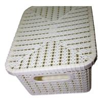 Caja Organizadora Ratan Plástica Con Tapa 22 X 14 X 12 Alt segunda mano  Argentina