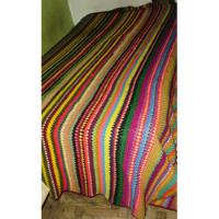 Antigua Manta Cama Sillon Multicolor Crochet Lana  2-90x1-40 segunda mano  Argentina