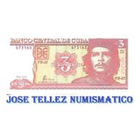 Billete 3 Pesos Cuba Che Guevara 2004 Ex Palermo segunda mano  Argentina