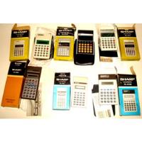 Lote 6 Calculadoras Vintage Sharp Led 1970's En Cajas , usado segunda mano  Argentina