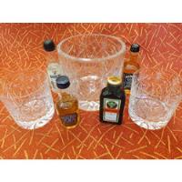 Juego De Hielera Y Par De Vasos Whisky Cristal Tallado #4240, usado segunda mano  Argentina