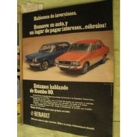Publicidad Torino Coupe Y Ranault 12 Año 1978 segunda mano  Argentina