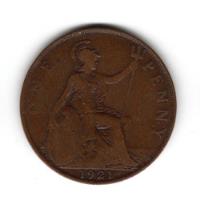 Moneda Inglaterra Gran Bretaña 1 Penny 1921 Km#810 Cobre segunda mano  Argentina