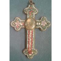 Antigua Cruz Crucifijo Micromosaico Italiana Papa Pio Xi 7cm segunda mano  Argentina