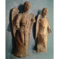 Par De Antigua Talla Madera Escultura Santo  Arcangel Angel, usado segunda mano  Argentina