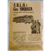 Antigua Publicidad Clipping Micro Omnibus Ablo Urquiza 1970 segunda mano  Belgrano