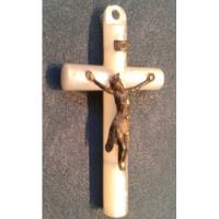 Antigua Cruz Crucifijo Nacar Madreperla Platad 45 Mm X 25 Mm segunda mano  Argentina
