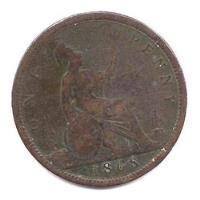 Moneda Inglaterra  Año 1868 1 Penny Victoria  Buena segunda mano  Argentina